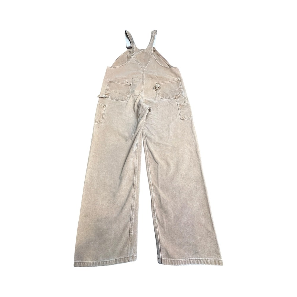 Carhartt Overalls Mens 44 Brown Double Knee Duck Canvas Distressed Western - Picture 2 of 10